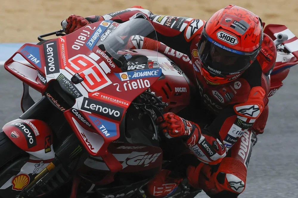 Marc Márquez, piloto de Ducati Lenovo Team, durante el Gran Premio de España de MotoGP